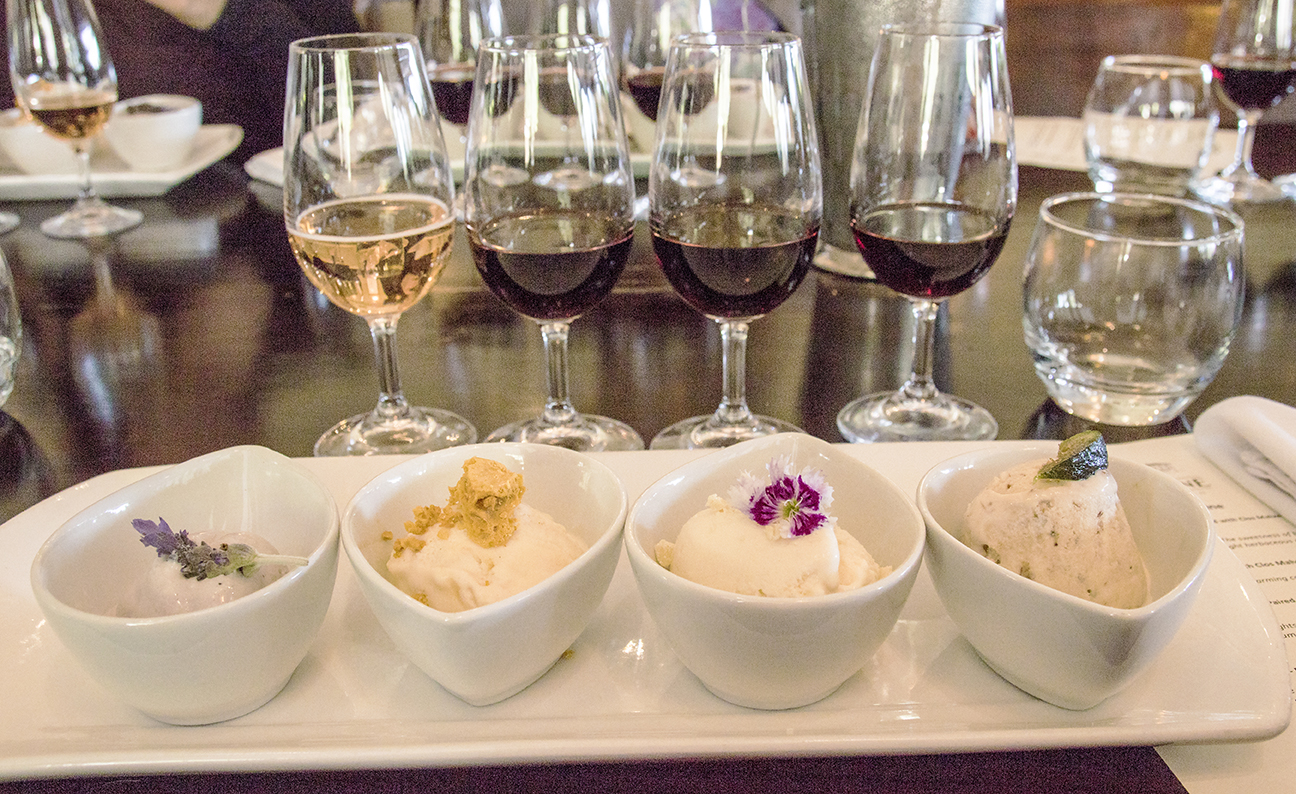 Wine and ice cream pairing